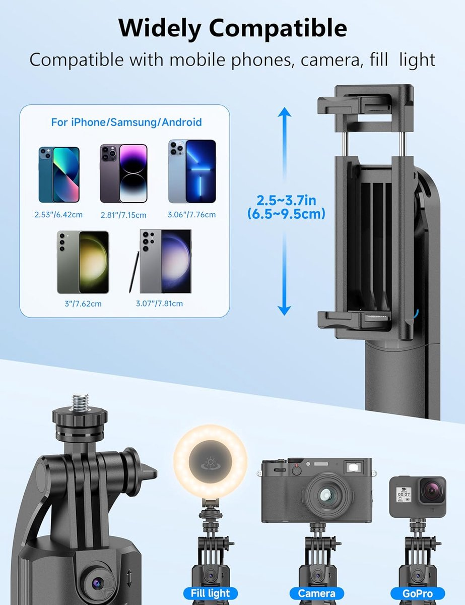 AI Oranje Selfie Stick Compatibiliteit - Werkt met alle smartphones en camera's